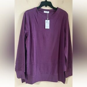 MOSHU purple long-sleeve tunic top, new with tags. ..#517